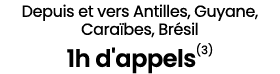 Depuis et vers Antilles, Guyane, Cara bes, Br sil 1h d'appels(3)