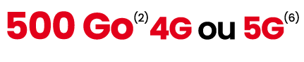 500 Go(2)4G ou 5G(6)