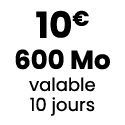 10€ 600 Mo valable 10 jours