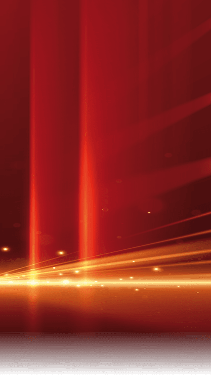 Abstract red background with golden light rays effect in vector