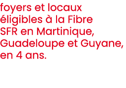 foyers et locaux ligibles   la Fibre SFR en Martinique, Guadeloupe et Guyane, en 4 ans.
