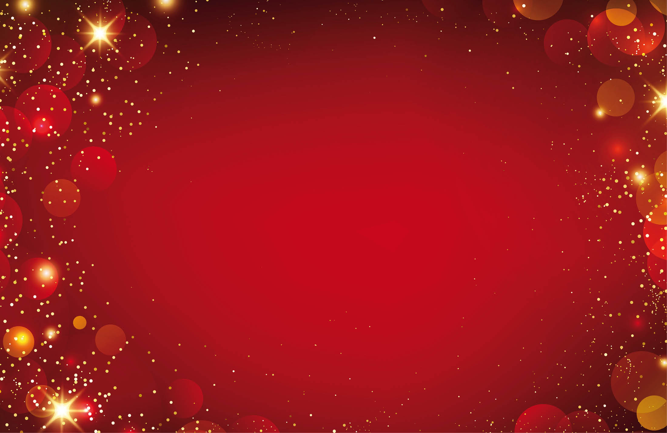 Holiday Abstract shiny color gold bokeh design element and glitter effect on red background. For website, greeting, discount voucher, greeting and poster design