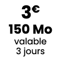 3€ 150 Mo valable 3 jours