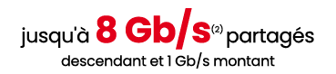  jusqu' 8 Gb/s(2) partag s descendant et 1 Gb/s montant