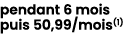 pendant 6 mois puis 50,99/mois(1) 