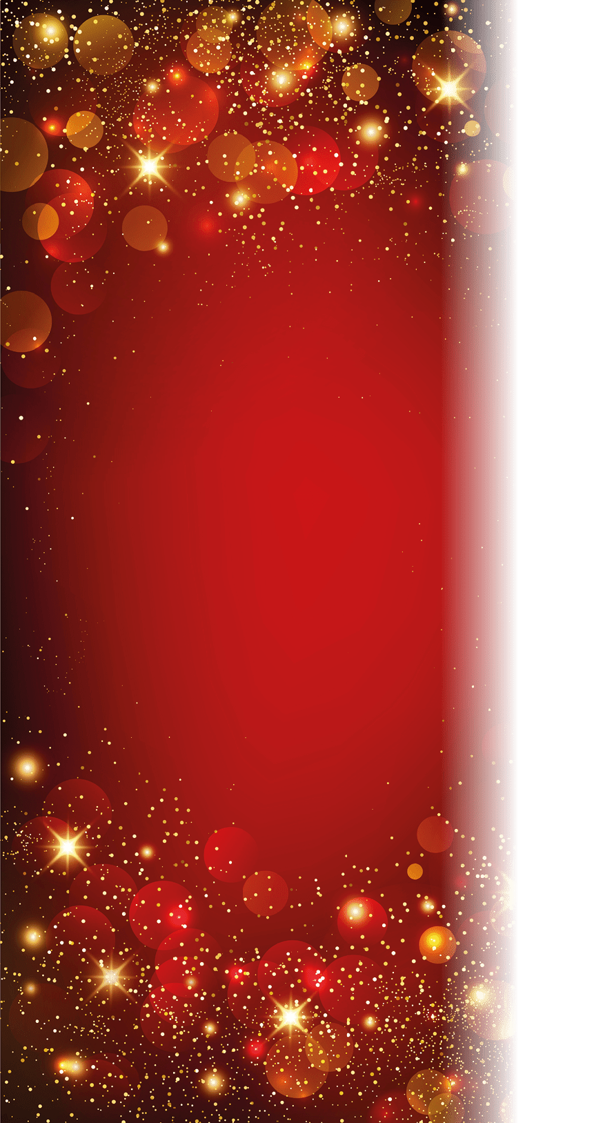 Holiday Abstract shiny color gold bokeh design element and glitter effect on red background. For website, greeting, discount voucher, greeting and poster design