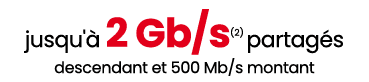  jusqu' 2 Gb/s(2) partag s descendant et 500 Mb/s montant