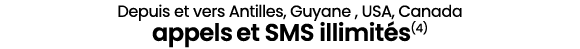 Depuis et vers Antilles, Guyane , USA, Canada appels et SMS illimit s(4)